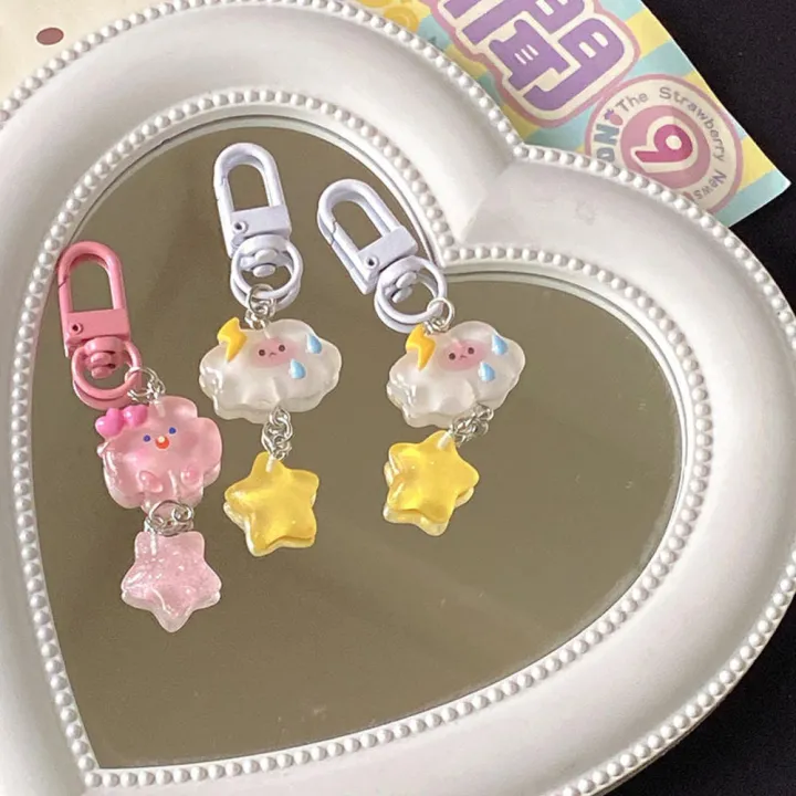 stars-and-clouds-keychain-keychain-pendant-clouds-keychain-transparent-keychain-ins-cartoon-keychain-heart-keychain-key-chain-key-chains-for-car-keys-keychain