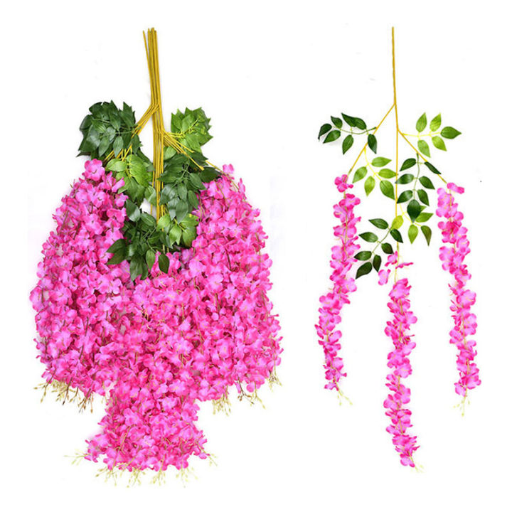 แกลอรี่ดอกไม้จำลองดอกไม้-wisteria-หนาแน่นของตกแต่งงานแต่งงานกิ่งหวายจำลองดอกไม้-wisteria-ดอกไม้ปลอม-stringshuilinshen