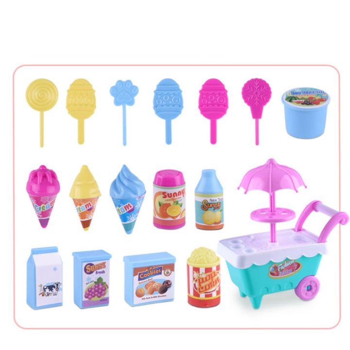 สินค้าขายดี-kids-pretend-play-toy-simulation-ice-cream-trolley-toy-set-for-children