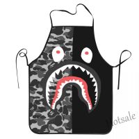 【hot sale】✈ D13 Supreme Bape Shark Camo Customized Waterproof Apron Fashion Kitchen Chef Bib For Cooking Bbq Drawing Gardening