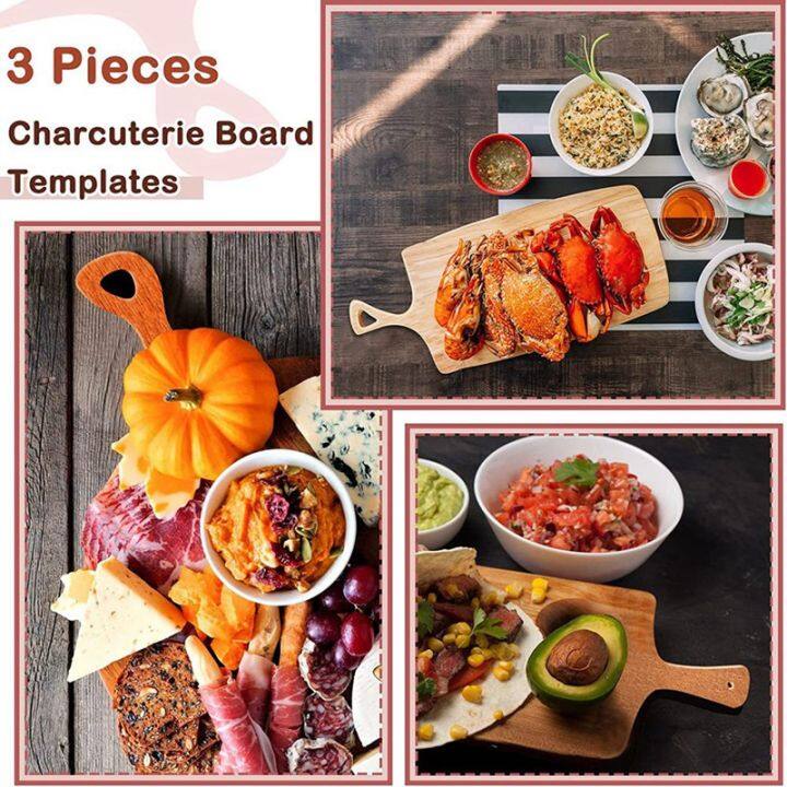 3-pcs-cutting-board-handle-template-charcuterie-template-angled-curvy-tracing-stencils