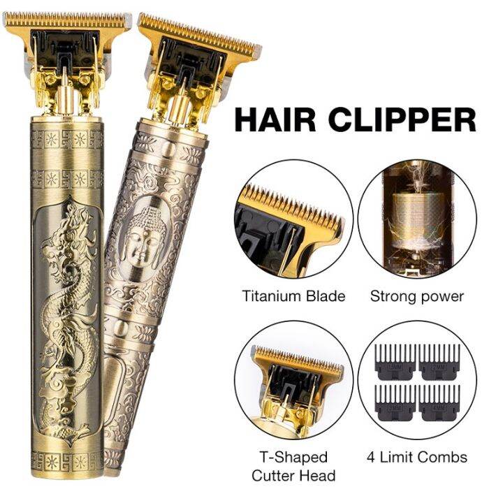 USB Men's hair clipper Buddha head hair clipper Dragon and Phoenix oil