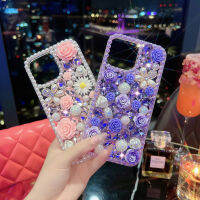 สำหรับ 13 ดอกไม้เต็มรูปแบบ rhinestone กรณี iPhone12 หรูหรา xs แอปเปิ้ล 14promax rhinestone กรณีป้องกัน