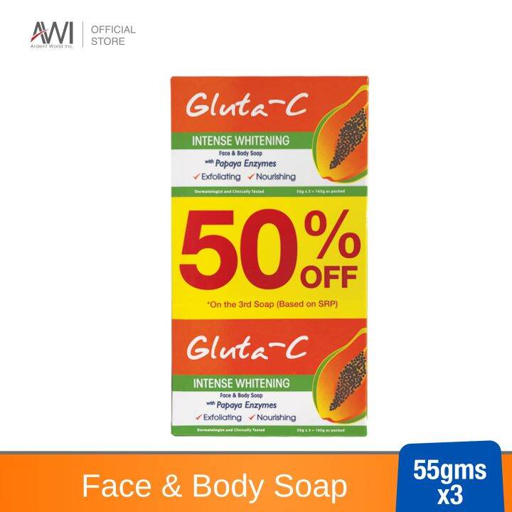 Gluta C Intense Whitening Papaya Face And Body Soap 55gms X 3 Lazada Ph 0188