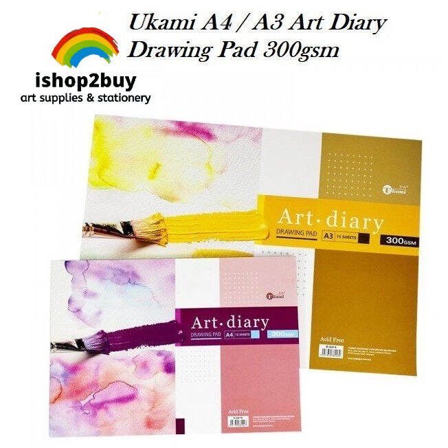 A3 Drawing Paper 300gsm Art Diary A4 Drawing Block Drawing Pad 15's