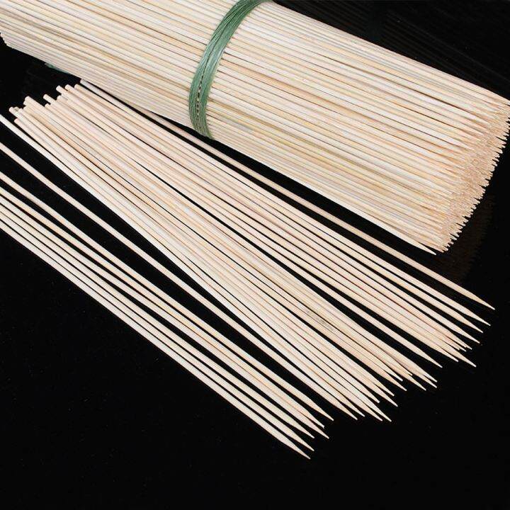 เตาย่างไม้เสียบไม้บาร์บีคิวไผ่25-30-35ซม-100ชิ้นอุปกรณ์ที่ใช้กับเนื้อบาร์บีคิวปาร์ตี้ทิ้งแท่งยาวจัดเลี้ยงการตั้งแคมป์