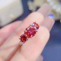 New Mosan Diamond Ring Watermelon Red Green 925 Sterling Silver Lady Passes the Test