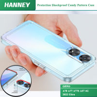 HANNEY สําหรับ OPPO A78 A77 A77S A57 4G 2022 Ultra เปลือกโทรศัพท์โปร่งใสเปลือกป้องกันเปลือกป้องกันการสั่นสะเทือนคริสตัลอะคริเลตฝาครอบด้านหลัง XSC-01