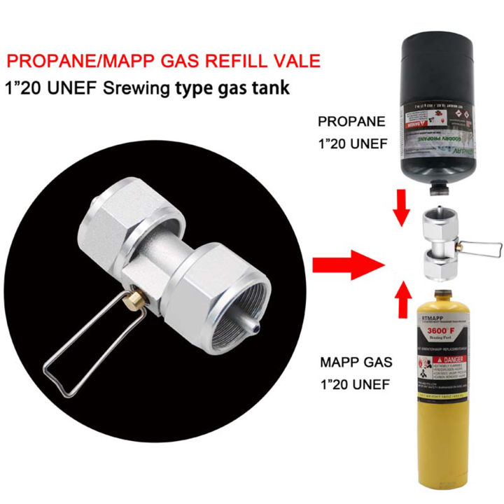 อุปกรณ์เติมแก๊สทองแดงวาล์วเติมถังแก๊สแบบอเมริกันอุปกรณ์สำหรับตั้งแคมป์