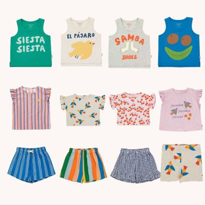 ✹℡✐ Toddler Girl Clothes TC Brand 2023 New Summer Kids T Shirts Shorts Outfit Sets Baby Boys Jeans Cute Print Ruffle Sleeve Tops