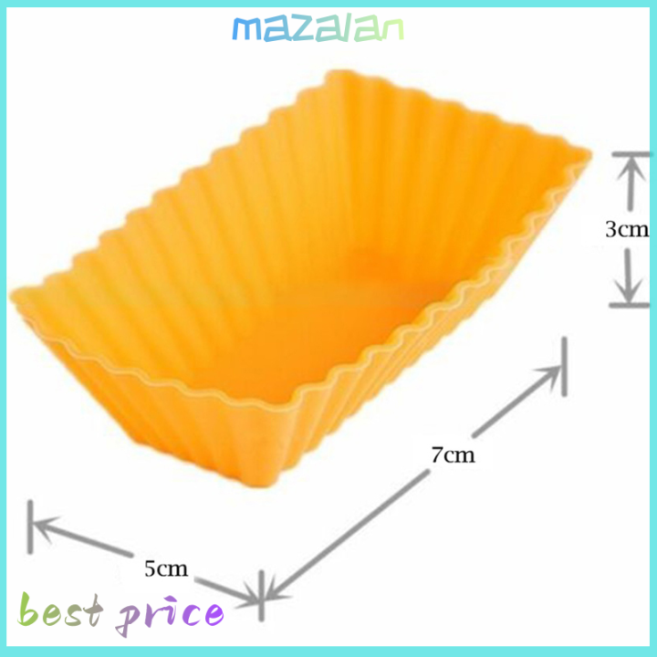 mazalan-6ชิ้นแม่พิมพ์เค้กซิลิโคนทรงสี่เหลี่ยมแม่พิมพ์เค้กมัฟฟินแบบนิ่มซับคัพเค้กแม่พิมพ์ขนมแม่พิมพ์ขนมอุปกรณ์อบจานอบ