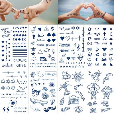 【YF】 Juice Temporary Tattoo Sticker Waterproof Body Art Love Wave Heartbeat Line Rose Star Fake for Women Men Kids Girl