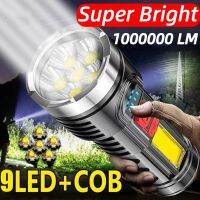 New Style 6LED Flashlight Mini Portable Lamp with Built-in 18650 Battery USB Rechargeable COB LED Flashlight for Camping Lights Rechargeable  Flashlig