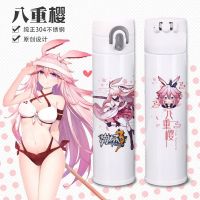 MmiHoYo Yae Sakura Cosplay Water Cup 304 Stainless Steel Anime Cartoon Vacuum Flask Thermos Bottles Coffee Tea Mug Gift for Girl