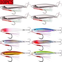 【hot】❇⊕ 10PCS Japen Metal Cast Jig lures Set 10/15/20/30g Shore Casting Sea Bass Fishing Artificial Bait Tackle