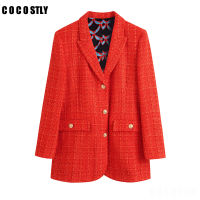 Autumn 2 piece set Women tweed set Print Lining Slim Coat Jacket Blazer Set High Waist A Line Mini Skirts Set