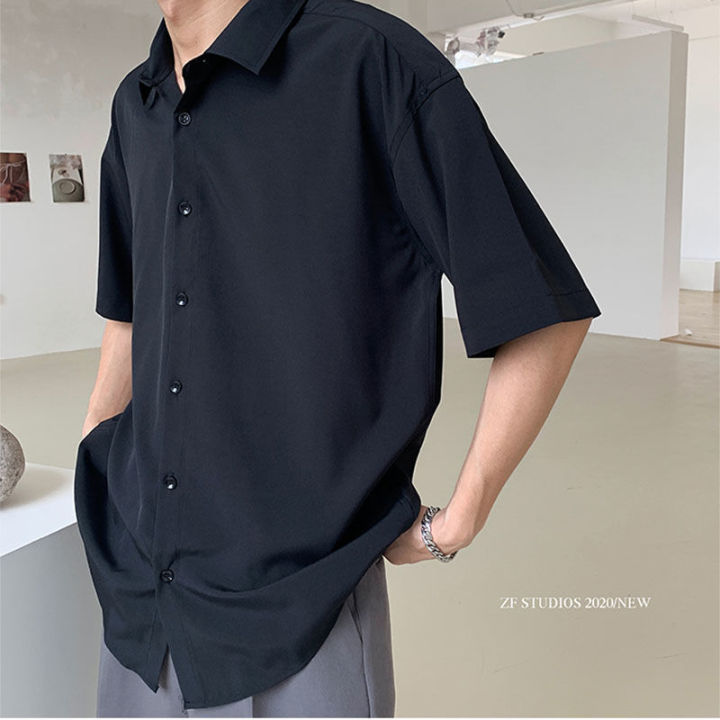 พร้อมส่ง-shirt-men-korean-092-เสื้อเชิ้ตชายแขนสั้น-เสื้อแฟชั่นชาย-เสื้อเชิ้ตชาย-สีพื้น-เชิตผู้ชาย-เสื้อเชิ้ตแฟชั่นชาย-อื่นๆ-สไตล์เกาหลี