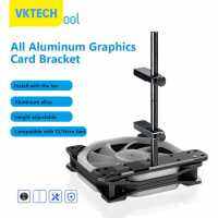 Vktech การ์ดจออะลูมินัมอัลลอย,รองรับการ์ดจอ CNC ปรับได้การ์ดจอ Casing PC คอมพิวเตอร์ระบายความร้อนหม้อน้ำอุปกรณ์โต๊ะทำงานสำหรับพัดลม12/14ซม.