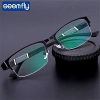 seemfly Half Frame Reading Glasses Men Business Presbyopic Hyperopia Eyeglasses Male High Quality With 0 1.0 1.5 2.5 3.5 4.0