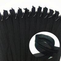 10pcs 3# black 28cm/30cm/40cm/50cm/60cm nylon invisible soft tulle coil Chiffon zipper sewing  Silk Zippers Door Hardware Locks Fabric Material