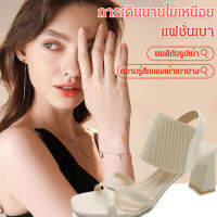 caiti022 รองเท้าส้นเข็มแบบใหม่ สไตล์หนึ่งเส้น มีสายรัดข้อเท้า