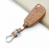 ♞ Leather Car Folding Key Cover Case For Audi A3 8L 8P A4 B6 B7 B8 A6 C5 C6 4F RS3 Q3 Q7 TT 8V S3 Auto Shell Accessories