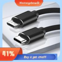 HONEYDEWD 1M ครับ ชาร์จเร็ว OTG การ QC4.0 สาย USB Type C ถึงไมโคร USB สายข้อมูล ชาร์จเร็ว ชายกับชาย