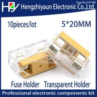 Hzy Free shipping 10pcs 5*20mm glass fuse holder transparent holder with transparent cover fuse blocks 5X20mm insurance header Fuses Accessories