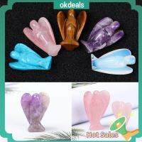 OKDEALS อเมทิสต์โอปอล เครื่องรางนำโชค ของตกแต่งบ้าน รูปปั้นคริสตัลธรรมชาติ ตุ๊กตาเทวดาผู้พิทักษ์ หินบำบัด เรอิกิ จักระ