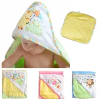 Hooded Animal Baby Bathrobe Cartoon Baby Towel toalla bebe infant bath towels +baby washcloths set Kids stuff