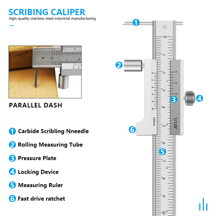 stainless-steel-parallel-marking-vernier-caliper-marking-gauge-measuring-tool-caliper-marking-vernier-caliper-0-250mm-available