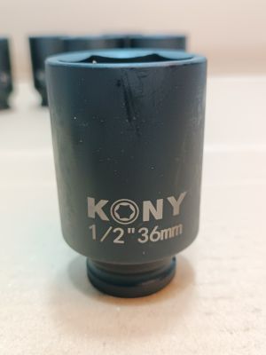 KONY ​ ลูกบล็อกยาว 1/2"(4หุน)   เบอร์  36  มม. ยาว 78 มม.   รุ่นงานหนัก เหล็ก CR-MO(IMPACT SOCKET)