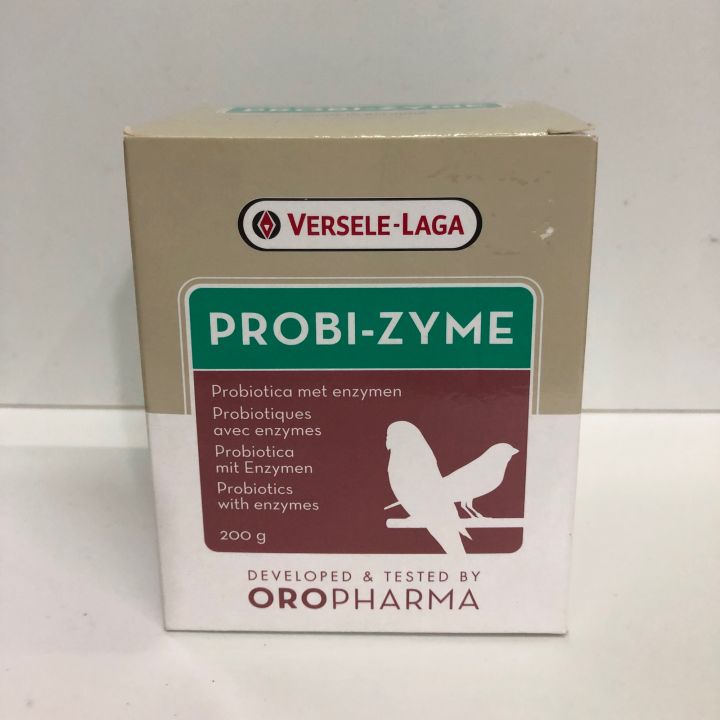 Probi-Zyme เพิ่มประสิทธิภาพการย่อยของนก สารโปรไปโอติกส์ และ เอนไซน์ช่วยย่อยอาหาร (200g), Versele Laga