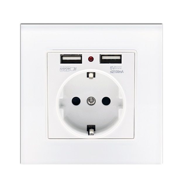 unkas-crystal-glass-panel-dual-usb-charging-port-2-1a-16a-russia-spain-wall-socket-eu-power-outlet-white-black-gold-grey