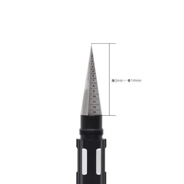 justinlau-stainless-steel-taper-reamer-hole-expanding-saw-opener-black-screwdriver-bit-diameter-0-14mm