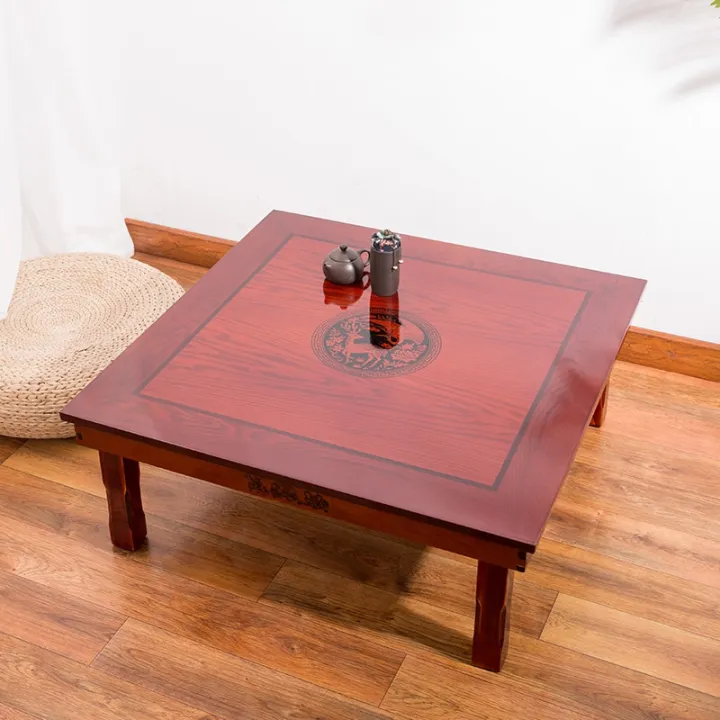 Square 80X80cm Korean Floor Table Folding Legs Luxury Antique Home Furniture Table for Dining