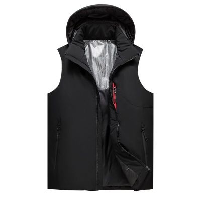 ZZOOI 2022 New Fashion Winter Men Down Vest Sleeveless Jacket Men Down Thick Hooded Vests Mens Warm Waistcoat Plus Size 5XL