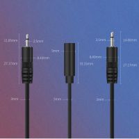 5pcs 2.5mm 3.5mm Mono Audio Line 2 Pin Wire Extension Cable Cord Male Female Connector Single Head Plug Jack for DIY Repair