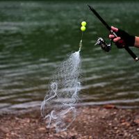 Portable Fishing Sticky Fish Net Trap Luminous Bead Copper Spring Shoal Netting Fishnet Tackle Hook Floating Fishing Tool