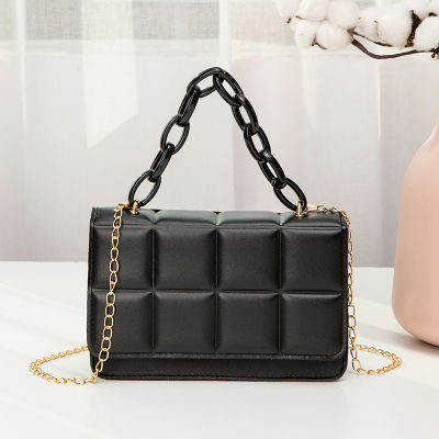 2023 Fashion New PU Leather Shoulder Bags Women Texture Chain Rhomboid Crossbody Bag Summer Trend Handbags Phone Bag 2023