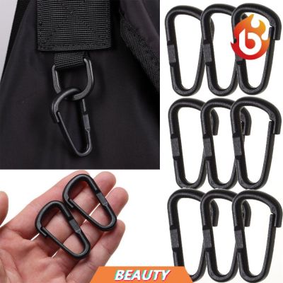 ❧ BEAUTY 10/20pcs Quickdraws Snap Clip Outdoor Keychain D Carabiner Packback Buckles Black Climbing Camping Hiking Plastic Nylon Water Bottle Hooks