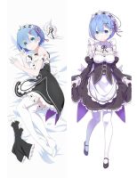 อะนิเมะใหม่: ชีวิตเริ่มต้นเป็นศูนย์ในโลกอื่น Rem Emilia Ram Dakimakura กอดปลอกหมอนปลอกหมอนลาย