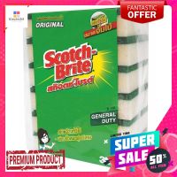 สก๊อตช์-ไบรต์ แผ่นใยขัดพร้อมฟองน้ำ จัมโบ้ ขนาด 3.5x6 นิ้ว แพ็ค 6 ชิ้นScotch Brite Sponge Scourer 3.5x6" x 6 pcs