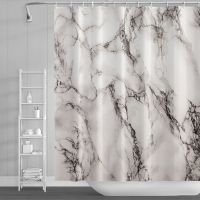 {Bathroom sale} Marcherohower CurtainHome Decor ModernLuxury Abstract Stone Grain Toilet ผ้าม่านห้องน้ำพร้อมตะขอ