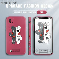 Hontinga เคสสำหรับ Realme Narzo 50I,เคสยางขอบซิลิโคนนิ่มทรงสี่เหลี่ยมลายการ์ตูนหมีน่ารักเคสปกป้องกล้องเต็มรูปแบบเคสฝาหลังเคสนิ่มสำหรับเด็กผู้หญิง