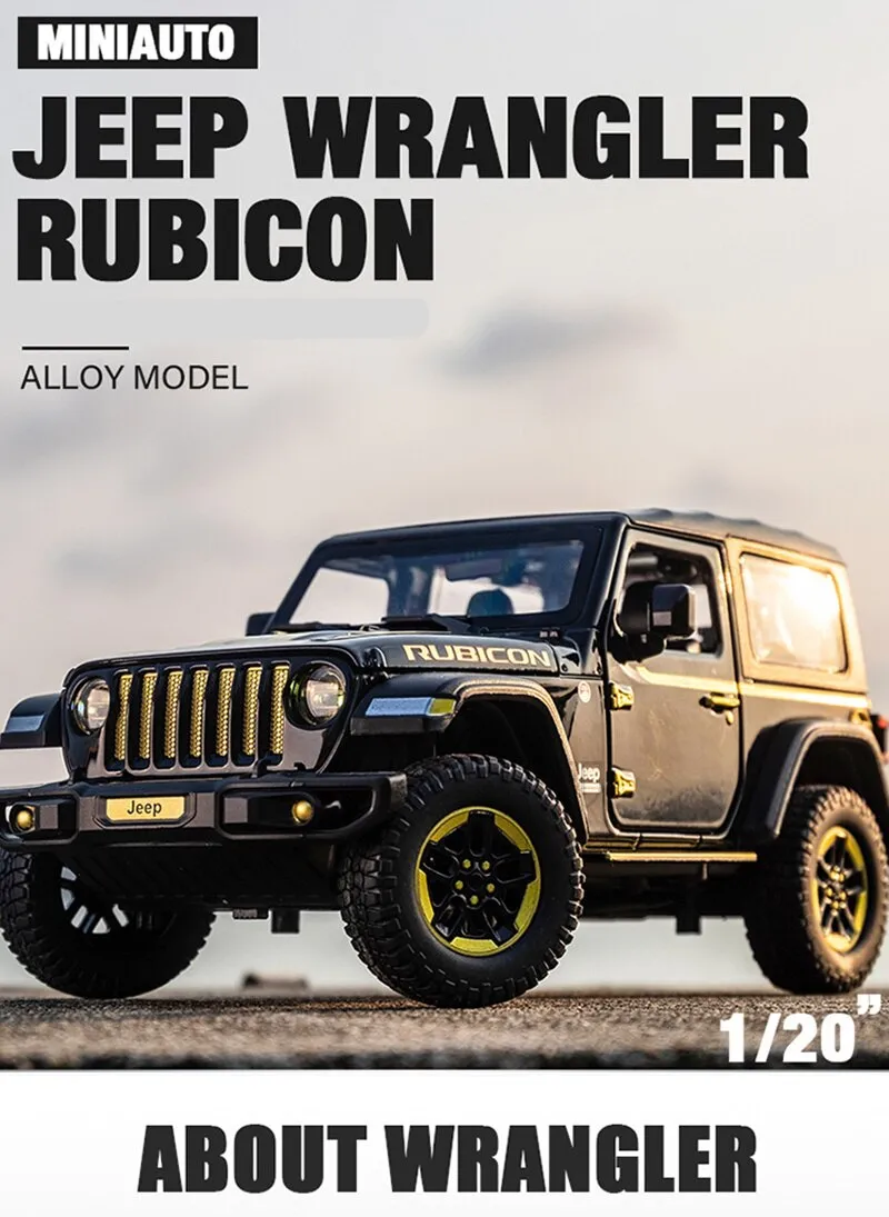 Mô Hình Xe Jeep 1/20 Xe Hợp Kim Đồ Chơi Kim Loại Đúc Wrangler Rubicon