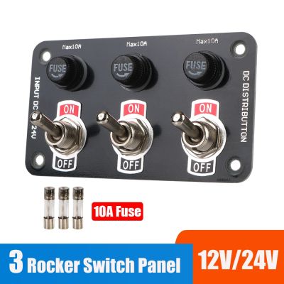 24V 12V Racing Car Switch Panel 10A Fuse Protection Light Rocker Toggle Start Stop Buttons Ignition Accessories For Boat Marine