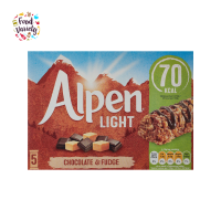 Alpen Light Chocolate &amp; Fudge Bar [5X19g] 95g อัลเพน ไลท์ ช็อกโกแลต แอนด์ ฟัดจ์ บาร์[5X19กรัม] 95 กรัม