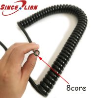 สายเกลียว Telescopic Wire Spring 8 Core Spring Spiral Wire Cable For Manual Pulse Generator Mpg Extensible Wire