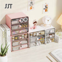 JJT กล่องที่เก็บเครื่องสำอางการ์ตูนกล่องเก็บเครื่องสำอางผลิตภัณฑ์ดูแลผิวชั้นวางของออแกไนเซอร์ตู้เก็บของลิ้นชักโต๊ะ